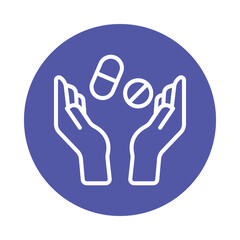 Cancer Pills vector Outline Cricle Design icon.Cancer Symbol on White background EPS 10 File