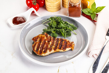 Delicous grilled pork meat steak