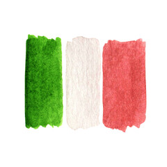 Flag of Italy in Watercolor.
