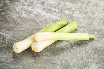 Raw natural ripe organic leek onion