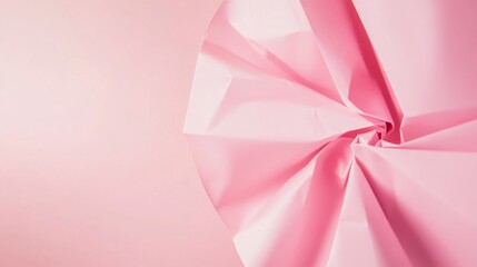 Photo of, Pink background with paper folds and creases for design, banner template