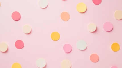 Photo of, Pink background with pastel circles and dots for design, banner template