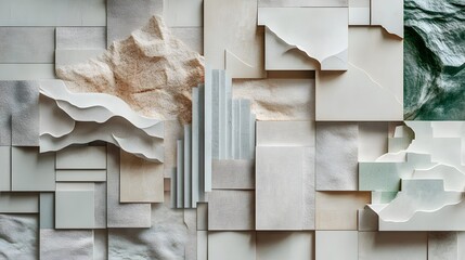 Sustainable Eco Friendly Packaging Design with Intricate Geometric Patterns and Textured Recycled Paper Collage