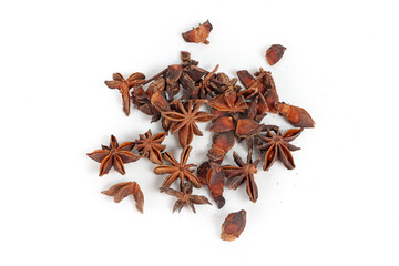 Obraz premium badian isolated on white background. star anise in studio 