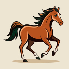 running horse isolated on white