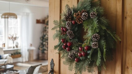 Christmas wreath with fir branches