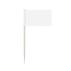 Toothpick flag. White. Blank. Isolated. 3d illustration.