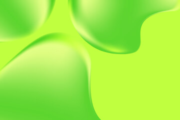 Abstract lime green, holographic liquid blobs, flowing aloe vera gel, fresh gradient texture background with copy space. Fluid organic forms, smooth fluid slime, collagen, serum. Beauty presentation