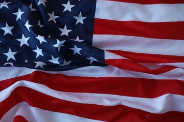 Beautifully waving star and striped American flag