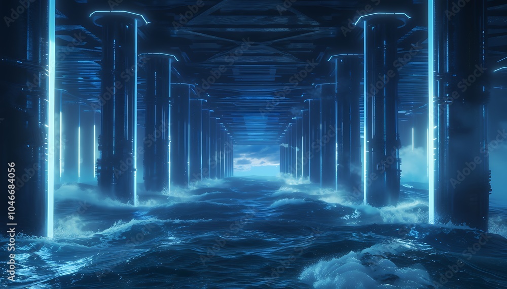 Poster Offshore Wind Farm Converting Wind Energy into Biofuel with Advanced Turbines and AI Systems