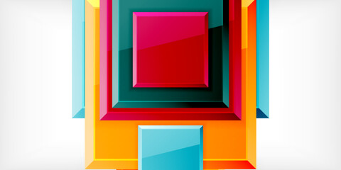 Shiny glossy metallic or plastic square design background. Vector Illustration For Wallpaper, Banner, Background, Card, Book Illustration, landing page