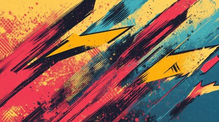 Bright comic book-style arrows