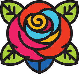 rose logo icon vector with white background