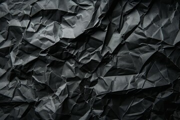 Image of Crumpled sheet of black paper. Texture for background usage
