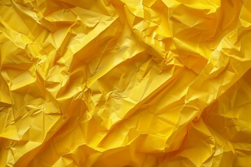 Image of Crumpled sheet of yellow paper. Texture for background usage