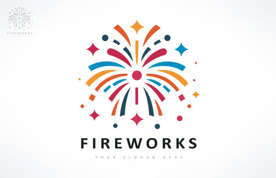 fireworks and stars logo vector design