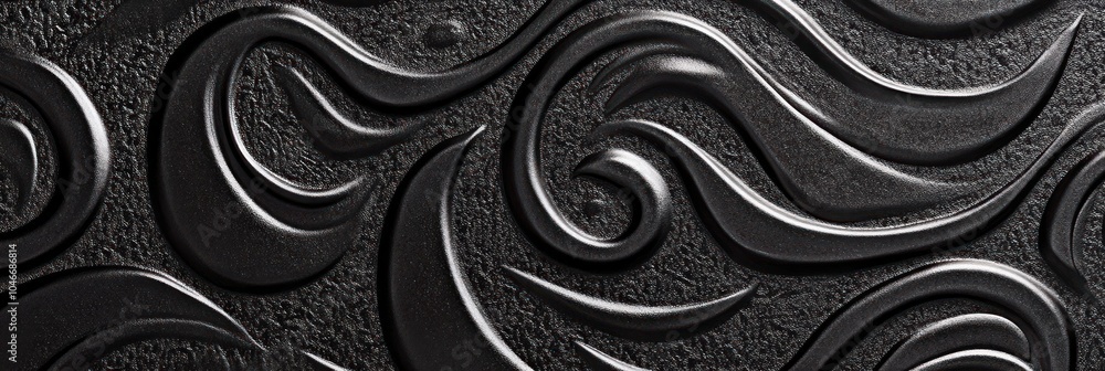 Poster abstract black 3d swirl pattern background texture.