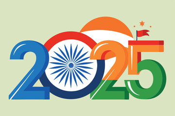 2025 India Happy New Year Vector Template
