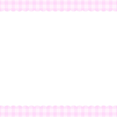 シンプルフリルチェックなピンク上下スクエアフレーム⭐︎PNG