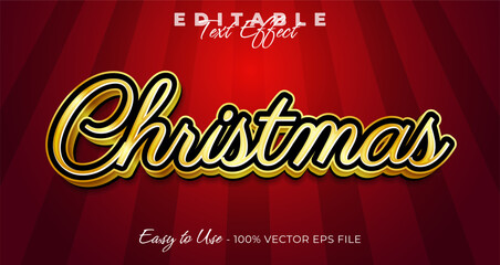 Christmas 3d typography, luxury editable text effect