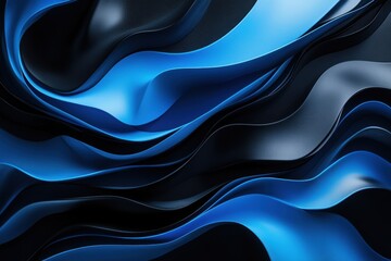 Obraz premium electric blue abstract, vibrant design with bold black and electric blue color scheme, dynamic shapes, energetic lines, and a modern backdrop