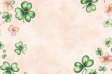 Shamrock border on pastel background for St. Patrick's Day