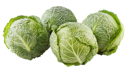 Fototapeta premium Cabbage set isolated on a transparent background PNG