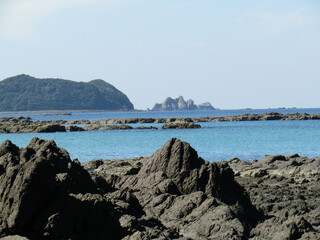 熊本県天草市牛深、東シナ海を望む美しい海と海岸の風景