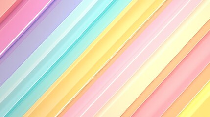 Obraz premium Colorful diagonal stripes in pastel shades creating a vibrant, cheerful background.