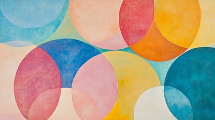 Colorful abstract circles in soft hues, perfect for backgrounds or artistic designs.