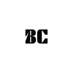 Obraz premium BC monogram logo design letter text name symbol monochrome logotype alphabet character simple logo