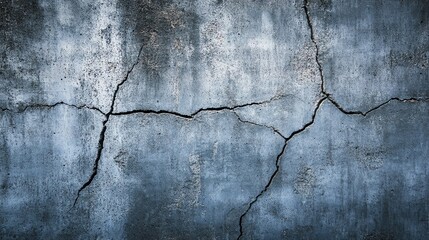 Fototapeta premium Close-up of cracked concrete wall texture, ideal for backgrounds and architectural design.