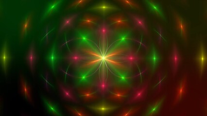 Neon glowing star hypnotic motion background