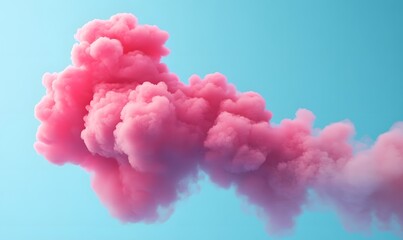 Fototapeta premium pink cloud formation on a blue background. Generative AI