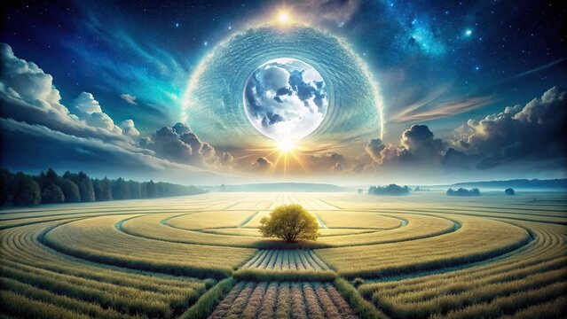 surreal watercolor landscape