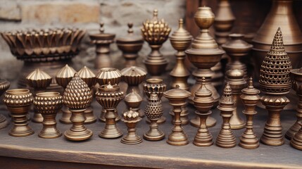 Collection of Ornate Brass Ornaments  Asian Craftsmanship  Decorative Home Decor