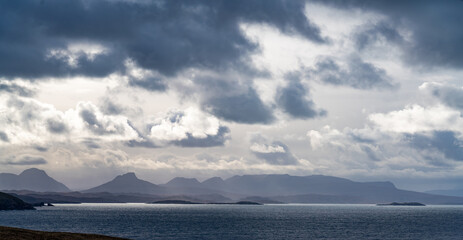Fototapeta premium Travelling around the NC500 route in the North Coast of Scotland