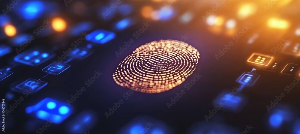 Aufkleber digital fingerprint scanning cybersecurity technology and data privacy in the digital age