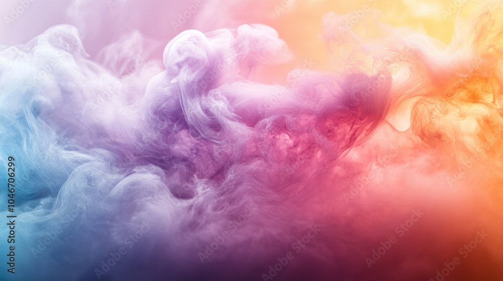 Poster colored smoke creating a visual effect.