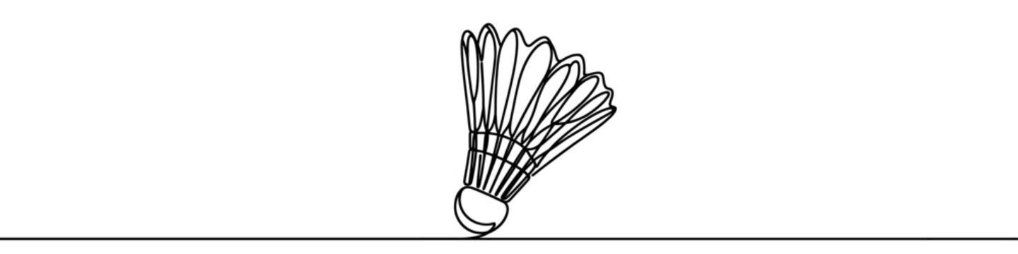 recommend clip art: Continuous line drawing of a badminton shuttlecock