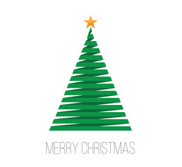 Fototapeta premium Abstract Christmas Tree with Greeting Isolated on White. International seasonal winter holiday prop concept vector
