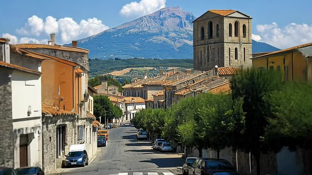 Explore the Charming Streets of Vaison-la-Romaine, France With Breathtaking Views of Mont Ventoux on a Sunny Afternoon