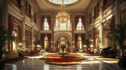 Grand Foyer of a Luxurious Mansion