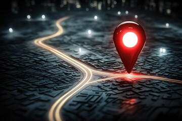 Red pin marking a location on a detailed map