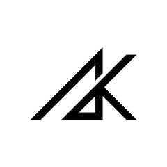 Initials Monogram logo AK, KA, A and K, Alphabet Letters AK minimalist logo design
