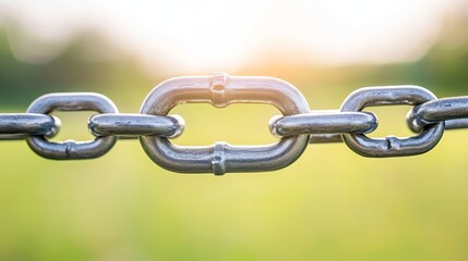 Naklejka premium Close-up of a broken chain link, symbolizing freedom from oppression, with a soft light in the background for International Human Rights Day 