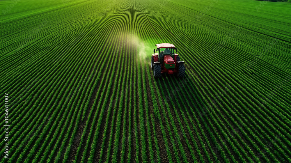 Poster a farmer using a satellite map interface to analyze crop health and optimize fertilization strategie