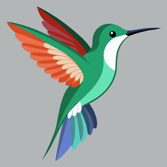 hummingbird and flower © Kazal Roy