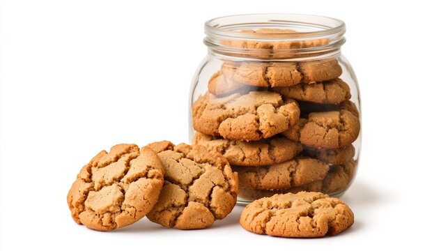 Cookie jar filled with homemade peanut butter cookies, with one cookie half-eaten beside it, celebrating National Cookie Day