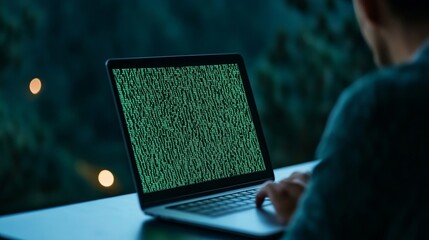 Digital word count tracker on a laptop screen, the number slowly rising, symbolizing daily progress for National Novel Writing Month 
